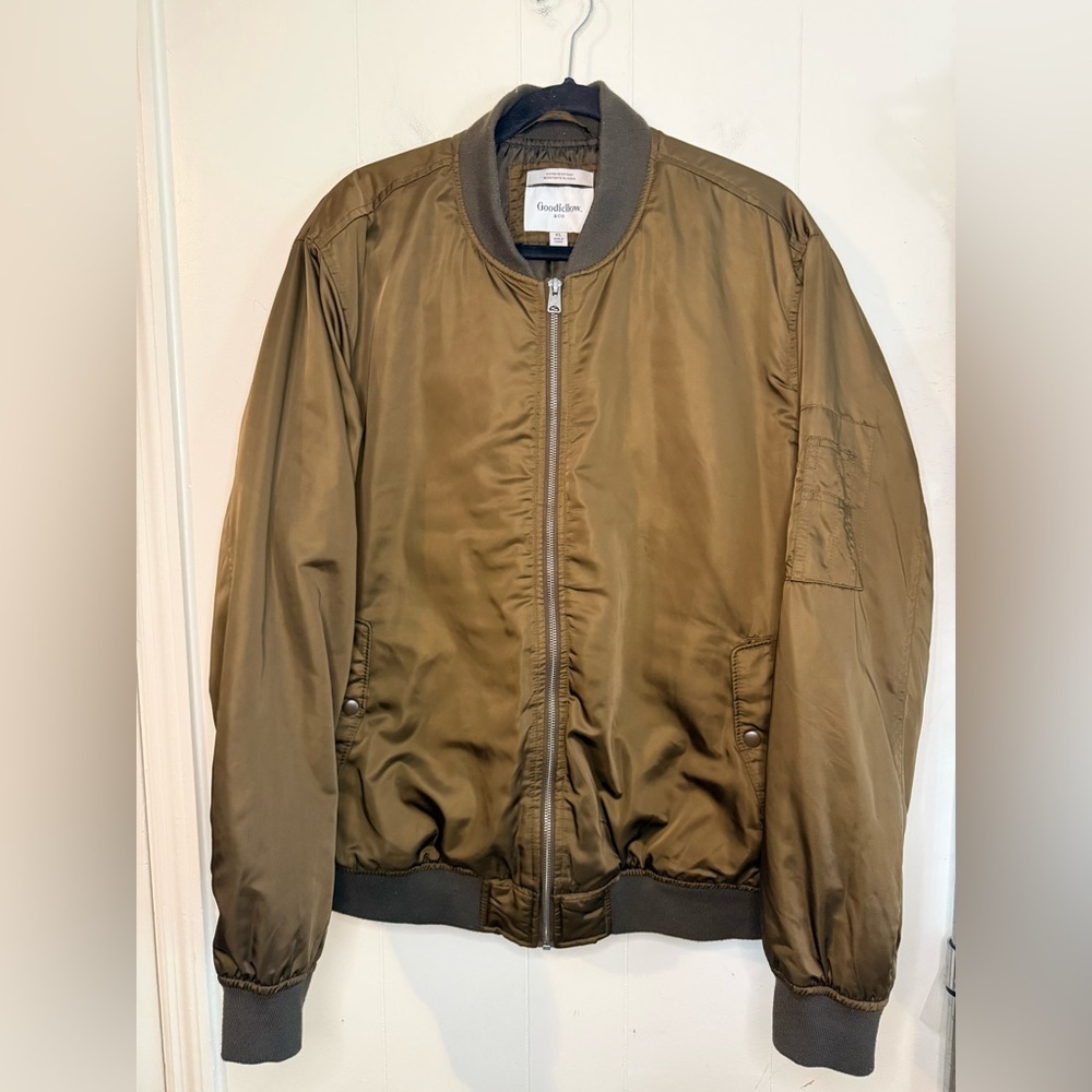Goodfellow & Co Men's Brown/Green Bomber Jacket, Size XL